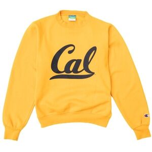 Women's XS Champion Brand Yellow California University  CAL Crewneck Sweatshirt